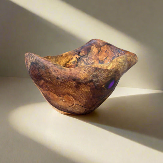Big Leaf Maple Bowl w/ Purple Epoxy (Large)