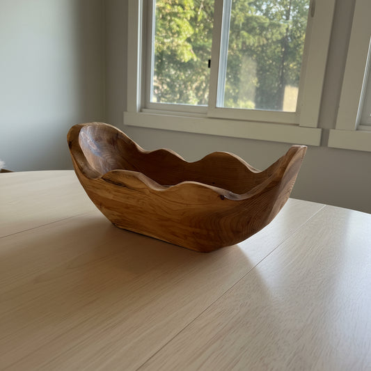 Oblong Cedar Bowl w/ Wavey Rim (XL)